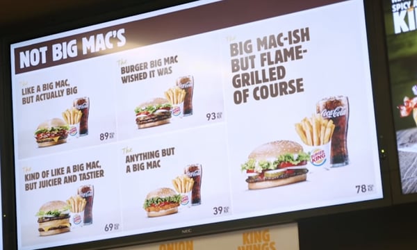 Big-MacIsh menu in Burger King newsjacking